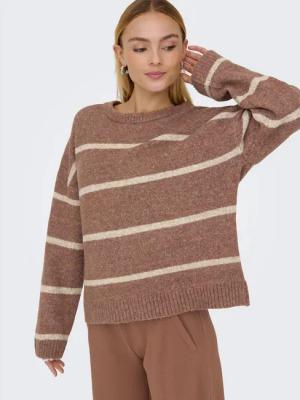 ONLY Strickpullover ONLOXFORD LIFE LS STRIPE O-NECK KNT