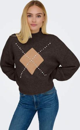 ONLY Strickpullover "ONLWAKEFIELD LIFE LS BLING HIGHNECK KNT"