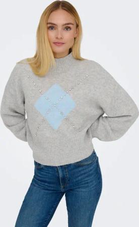 ONLY Strickpullover "ONLWAKEFIELD LIFE LS BLING HIGHNECK KNT"