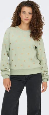 ONLY Sweatshirt "ONLATIKA L/S O-NECK GLITTER EMB. BOX SWT"