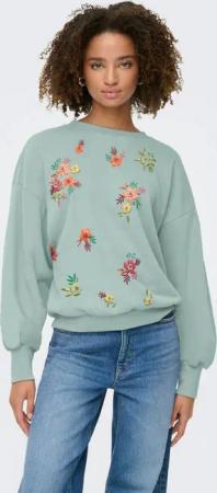 ONLY Sweatshirt ONLBROOKE L/S O-NECK FLOWER SWT Baumwollmischung, regular fit