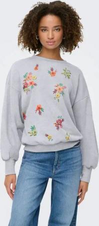 ONLY Sweatshirt ONLBROOKE L/S O-NECK FLOWER SWT Baumwollmischung, regular fit