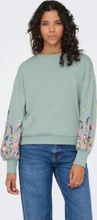 ONLY Sweatshirt ONLBROOKE L/S O-NECK FLOWER SWT Baumwollmischung, regular fit
