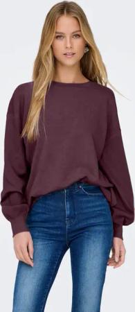 ONLY Sweatshirt "ONLBROOKE L/S O-NECK FLOWER SWT", Baumwollmischung, regular fit