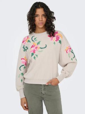 ONLY Sweatshirt ONLBROOKE L/S O-NECK FLOWER SWT Baumwollmischung, regular fit