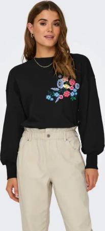 ONLY Sweatshirt ONLBROOKE L/S O-NECK FLOWER SWT Baumwollmischung, regular fit