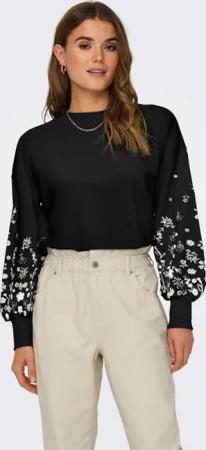 ONLY Sweatshirt ONLBROOKE L/S O-NECK FLOWER SWT Baumwollmischung, regular fit