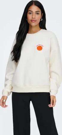 ONLY Sweatshirt "ONLDAZE L/S O-NECK TERRY PRINT CS SWT", mit Print auf der Vorder- und Rückseite