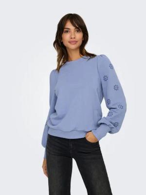 ONLY Sweatshirt ONLFEMME L/S PUFF EMBROIDERY UB SWT mit Puffärmeln mit wunderschöner Lochstickerei