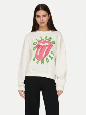 ONLY Sweatshirt Rolling Stones 15345927 Weiß Regular Fit