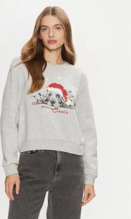 ONLY Sweatshirt Yda Xmas 15270956 Grau Regular Fit