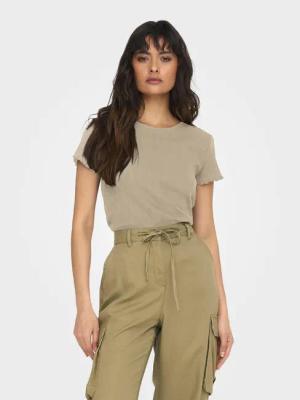 ONLY T-Shirt Carlotta 15256154 Beige Tight Fit