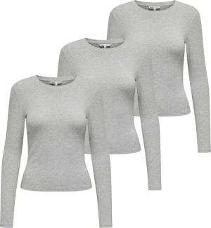 ONLY T-Shirt Damen Longsleeve 3er Pack Baumwolle (Packung, 3er Pack)
