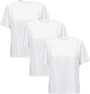 ONLY T-Shirt Damen Rundhals Shirt (3} -tlg. {3er Pack) {reguläre Passform}