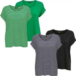 ONLY T-Shirt Damen Top MOSTER Regular Fit (4-tlg) Basic Kurzarm Tee Shirt mit Rundhalsausschnitt