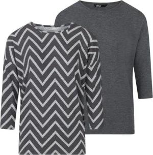 ONLY T-Shirt Damen Top ONGLAMOUR Regular Fit 3/4 Ärmel (2-tlg) Basic 3/4 Arm Shirt mit Rundhalsausschnitt