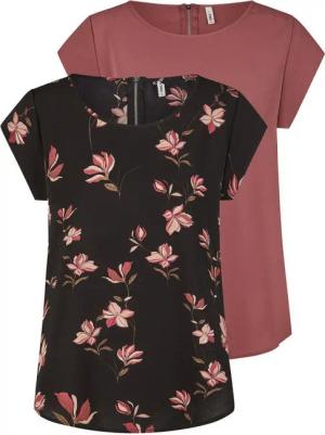 ONLY T-Shirt Damen Top ONLVIC Regular Fit (Vorteilspack, 2-tlg) Basic Kurzarm Tee Shirt mit Rundhalsausschnitt