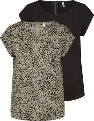 ONLY T-Shirt Damen Top ONLVIC Regular Fit (Vorteilspack, 2-tlg) Basic Kurzarm Tee Shirt mit Rundhalsausschnitt