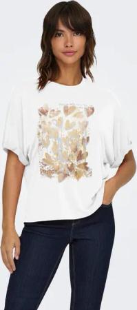 ONLY T-Shirt "ONLFREE LIFE S/S FOLD-UP TOP BOX JRS" Materialmix, regular fit, Rundhals