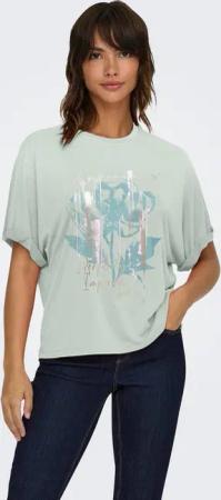 ONLY T-Shirt ONLFREE LIFE S/S FOLD-UP TOP BOX JRS Materialmix, regular fit, Rundhals