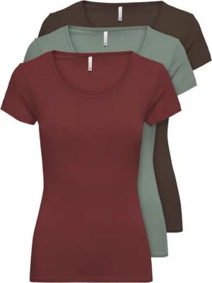 ONLY T-Shirt ONLLIVE LOVE NEW (3-tlg., 3er Pack) Figur betont, elastische Baumwollqualität