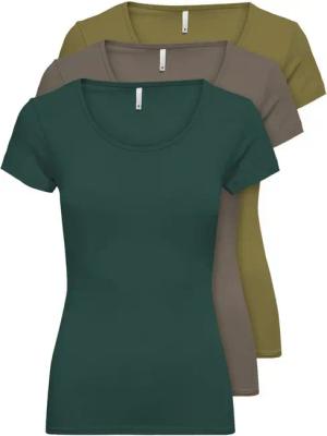 ONLY T-Shirt ONLLIVE LOVE NEW (3-tlg., 3er Pack) Figur betont, elastische Baumwollqualität