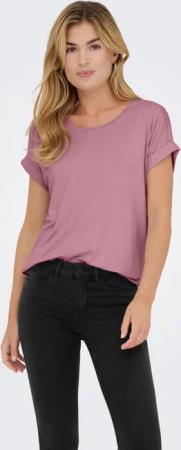 ONLY T-Shirt ONLMOSTER – Kurzarmshirt mit Aufschlag und klassischem Look unifarben, casual, regular fit, Viskosemischung, Rundhals