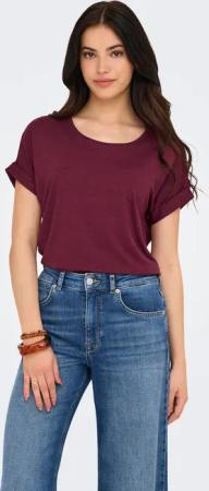 ONLY T-Shirt "ONLMOSTER – Kurzarmshirt mit Aufschlag und klassischem Look" unifarben, casual, regular fit, Viskosemischung, Rundhals