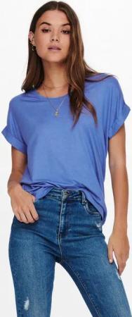 ONLY T-Shirt ONLMOSTER – Kurzarmshirt mit Aufschlag und klassischem Look unifarben, casual, regular fit, Viskosemischung, Rundhals