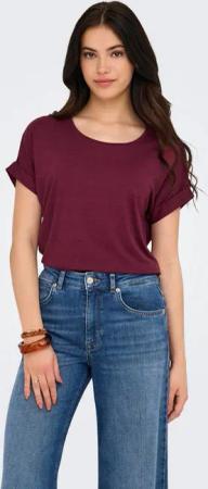 ONLY T-Shirt ONLMOSTER – Kurzarmshirt mit Aufschlag und klassischem Look unifarben, casual, regular fit, Viskosemischung, Rundhals