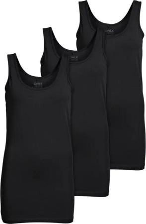 ONLY Tanktop Live Love (3-tlg) Lange Tops, elastische Baumwollqualität