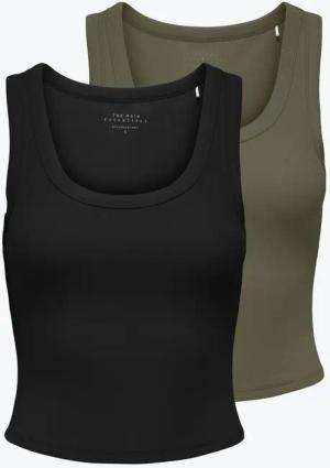 ONLY Tanktop ONLEASY S/L TANK TOP JRS 2 PACK (Packung, 2-tlg) Baumwollmischung, regular fit