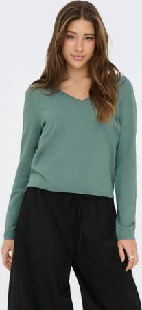 ONLY V-Ausschnitt-Pullover ONLLOYAL LIFE LS V-NECK PULLO KNT NOOS Materialmix