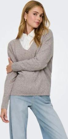 ONLY V-Ausschnitt-Pullover ONLRICA LIFE L/S V-NECK PULLO KNT NOOS Materialmix, regular fit