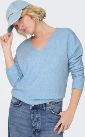 ONLY V-Ausschnitt-Pullover ONLRICA LIFE L/S V-NECK PULLO KNT NOOS Materialmix, regular fit