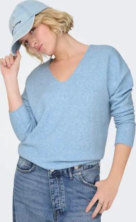 ONLY V-Ausschnitt-Pullover "ONLRICA LIFE L/S V-NECK PULLO KNT NOOS" Materialmix, regular fit