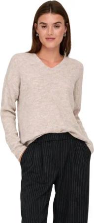 ONLY V-Ausschnitt-Pullover Weicher Strickpullover mit V-Ausschnitt