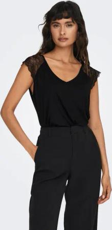 ONLY V-Shirt "ONLPETRA S/S LACE MIX TOP CS JRS"