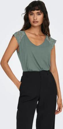 ONLY V-Shirt ONLPETRA S/S LACE MIX TOP CS JRS