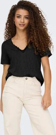 ONLY V-Shirt ONLZOLA LIFE S/S V-NECK LACE TOP JRS