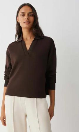 OPUS Sweatshirt GYHA im weichen Viskose Mix Lockere Passform, gerader Schnitt, überschnittene Schulter, Polokragen