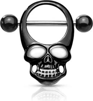 Order & Smile Schmuck Brustwarzenpiercing Brustwarzenpiercing „Totenkopf“: Nippelpiercing Schild 316L