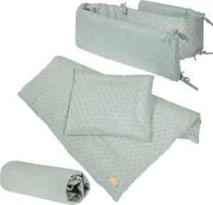 Organic Geschenkset 'Lil Planet' frosty green, Bio-Bettwäsche, Bettlaken & Nestchen