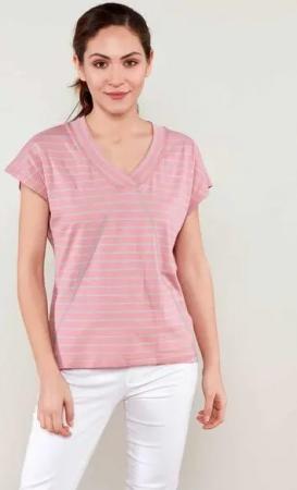 ORGANICATION Ringel T-shirt aus Bio Baumwolle mit kontrast Naehten