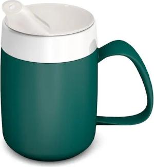 Ornamin Schnabelbecher Becher mit Trink-Trick mit Schnabelaufsatz/Trinkaufsatz, 2-tlg., Kunststoff, Trinkhilfe l Alltagshilfe l bruchstabil l BPA-frei l Made in Germany