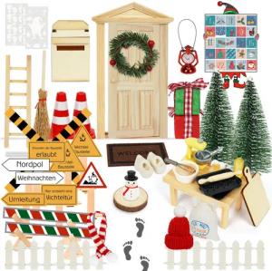 OSTWOLKE Kreativset Wichteltür Zubehör Weihnachten Set Miniatur Wichtel Set Weihnachtsdeko, (50-tlg)
