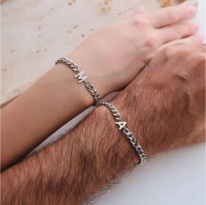 OTANTO Armband Initial Buchstaben Armband Partnerarmband