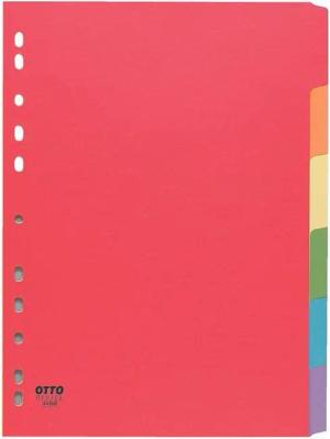 Otto Office Aktenordner, Register 6-tlg., blanko intensivfarben, DIN A4, Karton