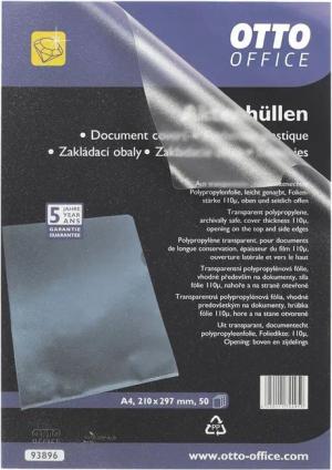 Otto Office Premium Prospekthülle Premium, 50 Stück, genarbt, Format A4, oben/seitlich offen
