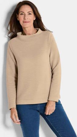 Ottoman-Sweatshirt mit Turtleneck - beige - Gr. 25 von Goldner Fashion